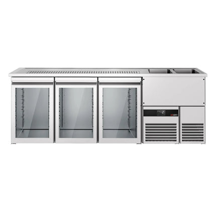 GGM Gastro Tủ Bia Trực Tiếp / Kegerator PREMIUM - 2500x700mm - 3 Cánh Kính