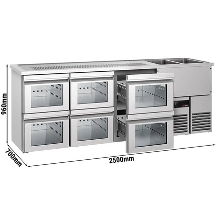 GGM Gastro Tủ Bia Trực Tiếp / Kegerator PREMIUM - 2500x700mm - 6 Ngăn Kéo
