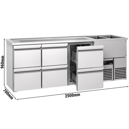 GGM Gastro Tủ Bia Trực Tiếp / Kegerator PREMIUM - 2500x700mm - 6 Ngăn Kéo
