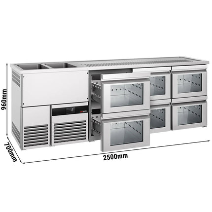 GGM Gastro Tủ Bia Trực Tiếp / Kegerator PREMIUM - 2500x700mm - 6 Ngăn Kéo