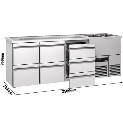 GGM Gastro Tủ Bia Trực Tiếp / Kegerator PREMIUM - 2500x700mm - 7 Ngăn Kéo
