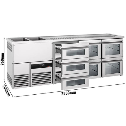 GGM Gastro Tủ Bia Trực Tiếp / Kegerator PREMIUM - 2500x700mm - 7 Ngăn Kéo