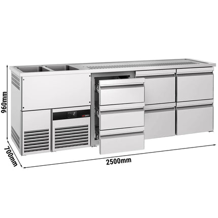 GGM Gastro Tủ Bia Trực Tiếp / Kegerator PREMIUM - 2500x700mm - 7 Ngăn Kéo
