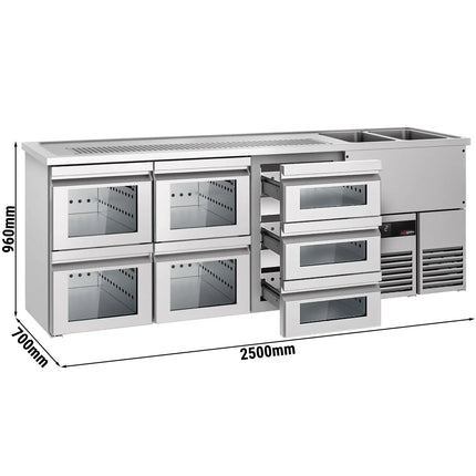 GGM Gastro Tủ Bia Trực Tiếp / Kegerator PREMIUM - 2500x700mm - 7 Ngăn Kéo