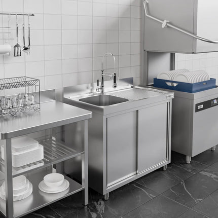 GGM Gastro Tủ Bồn Rửa Inox PREMIUM - 1000x700mm - 1 Chậu Bên Trái