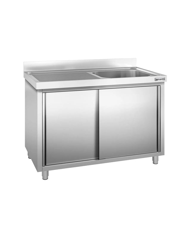 GGM Gastro Tủ Bồn Rửa Inox PREMIUM - 1400x600mm - 1 Chậu Bên Phải