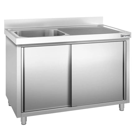GGM Gastro Tủ Bồn Rửa Inox PREMIUM - 1400x700mm - 1 Chậu Bên Trái