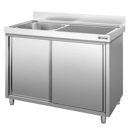 GGM Gastro Tủ Bồn Rửa Inox PREMIUM - 1400x700mm - 1 Chậu Bên Trái
