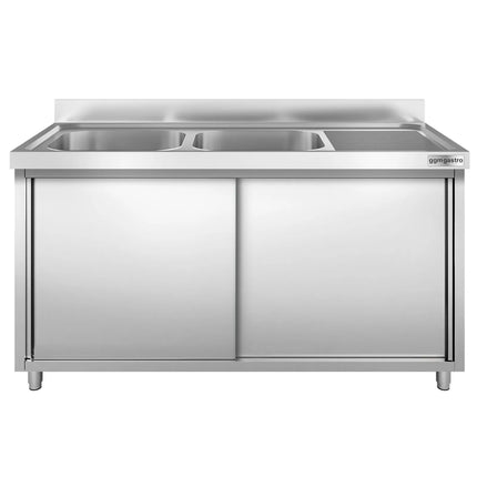 GGM Gastro Tủ Bồn Rửa Inox PREMIUM - 2000x700mm - 2 Chậu Bên Trái
