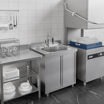 GGM Gastro Tủ Bồn Rửa Inox PREMIUM - 800x700mm - 1 Chậu Giữa