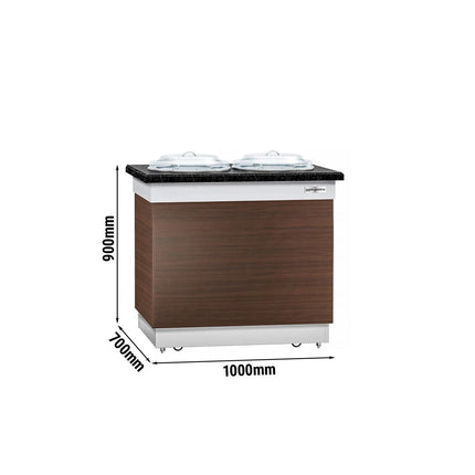 GGM Gastro Tủ Giữ Nóng Đĩa DUBLIN - 1kW - 700mm - Có Bánh Xe - 100 Đĩa - Mặt Đá Granite
