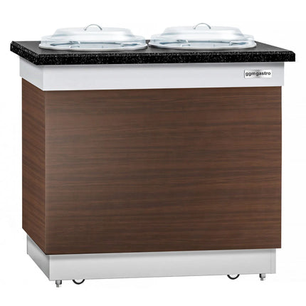 GGM Gastro Tủ Giữ Nóng Đĩa DUBLIN - 1kW - 700mm - Có Bánh Xe - 100 Đĩa - Mặt Đá Granite