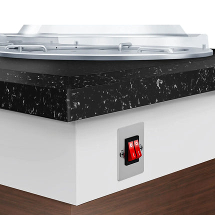 GGM Gastro Tủ Giữ Nóng Đĩa DUBLIN - 1kW - 700mm - Có Bánh Xe - 100 Đĩa - Mặt Đá Granite