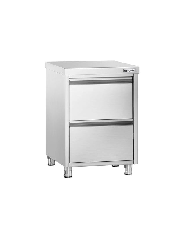 GGM Gastro Tủ Ngăn Kéo PREMIUM - Thép Không Gỉ - 2 Ngăn Kéo - 500x700mm
