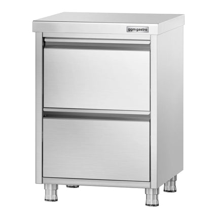 GGM Gastro Tủ Ngăn Kéo PREMIUM - Thép Không Gỉ - 2 Ngăn Kéo - 500x700mm