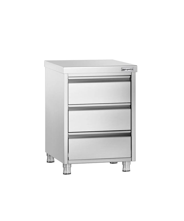GGM Gastro Tủ Ngăn Kéo PREMIUM - Thép Không Gỉ - 3 Ngăn Kéo - 500x700mm