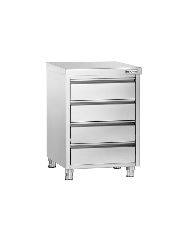 GGM Gastro Tủ Ngăn Kéo PREMIUM - Thép Không Gỉ - 4 Ngăn Kéo - 500x700mm