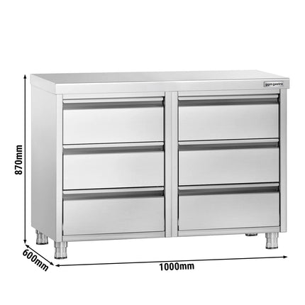 GGM Gastro Tủ Ngăn Kéo PREMIUM - Thép Không Gỉ - 6 Ngăn Kéo - 1000x600mm
