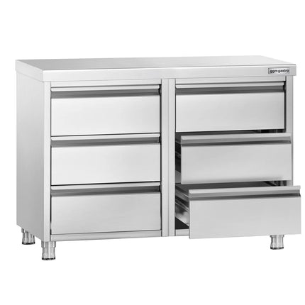GGM Gastro Tủ Ngăn Kéo PREMIUM - Thép Không Gỉ - 6 Ngăn Kéo - 1000x600mm