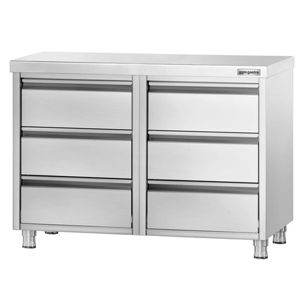 GGM Gastro Tủ Ngăn Kéo PREMIUM - Thép Không Gỉ - 6 Ngăn Kéo - 1000x600mm