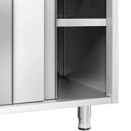GGM Gastro Tủ Sàn Thép Không Gỉ PREMIUM - 1600x800mm - Cửa Lùa & Gờ Chắn