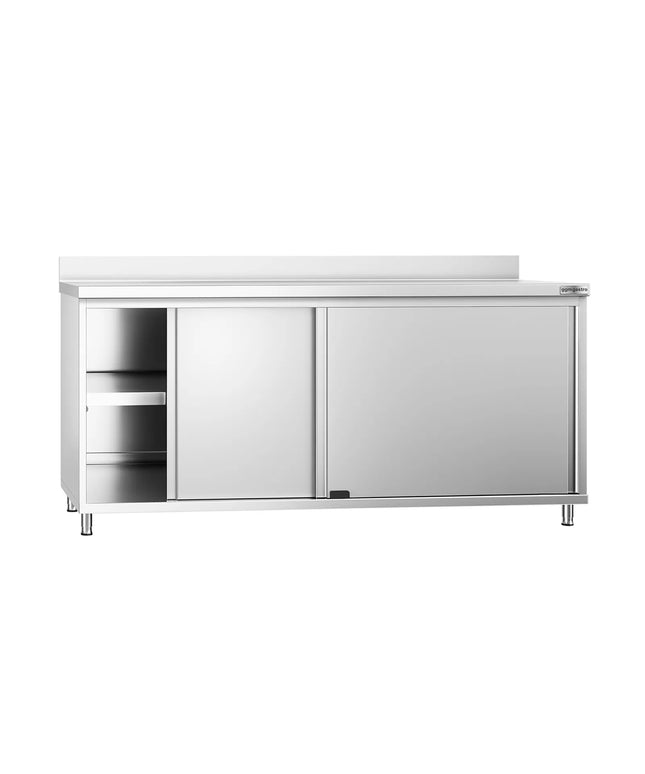 GGM Gastro Tủ Sàn Thép Không Gỉ PREMIUM - 1800x800mm - Cửa Lùa & Gờ Chắn