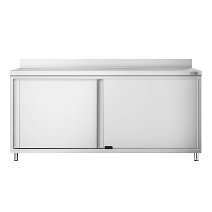 GGM Gastro Tủ Sàn Thép Không Gỉ PREMIUM - 1800x800mm - Cửa Lùa & Gờ Chắn