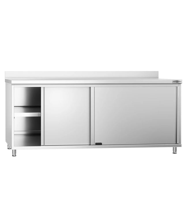 GGM Gastro Tủ Sàn Thép Không Gỉ PREMIUM - 2000x800mm - Cửa Lùa & Gờ Chắn