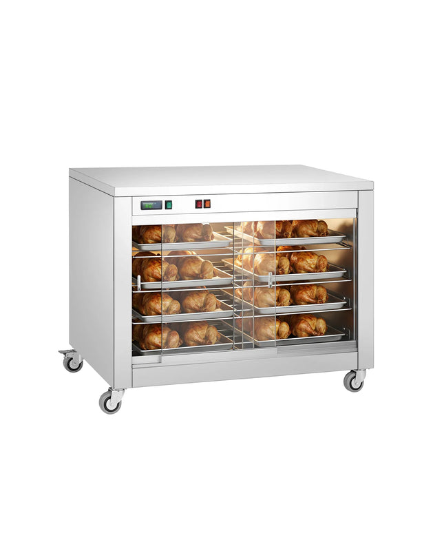 GGM Gastro Tủ Trưng Bày Giữ Nóng - Cửa Lùa Kính Trước & Tấm Kính Sau - 4 Tầng - 2kW - 1098x480x790mm