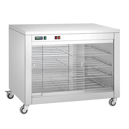 GGM Gastro Tủ Trưng Bày Giữ Nóng - Cửa Lùa Kính Trước & Tấm Kính Sau - 4 Tầng - 2kW - 1098x480x790mm