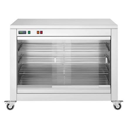 GGM Gastro Tủ Trưng Bày Giữ Nóng - Cửa Lùa Kính Trước & Tấm Kính Sau - 4 Tầng - 2kW - 1098x480x790mm