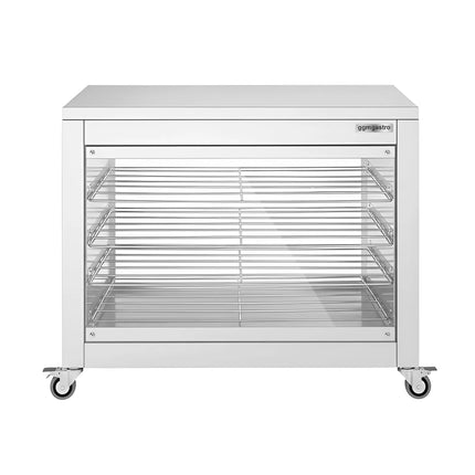 GGM Gastro Tủ Trưng Bày Giữ Nóng - Cửa Lùa Kính Trước & Tấm Kính Sau - 4 Tầng - 2kW - 1098x480x840mm