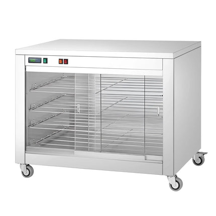 GGM Gastro Tủ Trưng Bày Giữ Nóng - Cửa Lùa Kính Trước & Tấm Kính Sau - 4 Tầng - 2kW - 1098x480x790mm