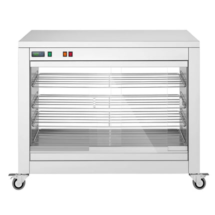 GGM Gastro Tủ Trưng Bày Giữ Nóng - Cửa Lùa Kính Trước & Tấm Kính Sau - 4 Tầng - 2kW - 1098x480x840mm