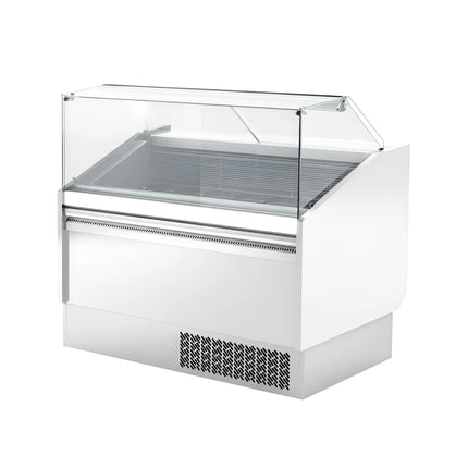 GGM Gastro Tủ Trưng Bày Kem LEVI - 1620mm - Làm Lạnh Tĩnh - Đèn LED - Cho 9+9 Khay Napoli 5L - Trắng
