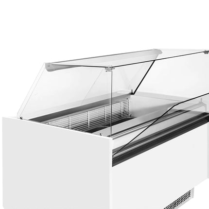 GGM Gastro Tủ Trưng Bày Kem LEVI - 1620mm - Làm Lạnh Tĩnh - Đèn LED - Cho 9+9 Khay Napoli 5L - Trắng