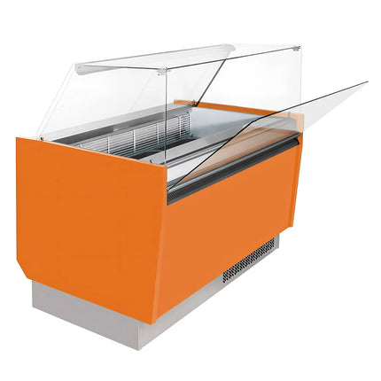 GGM Gastro Tủ Trưng Bày Kem LIAM - 1310mm - Đèn LED - Cho 10 Khay Napoli 5L - Làm Lạnh Tĩnh - Cam