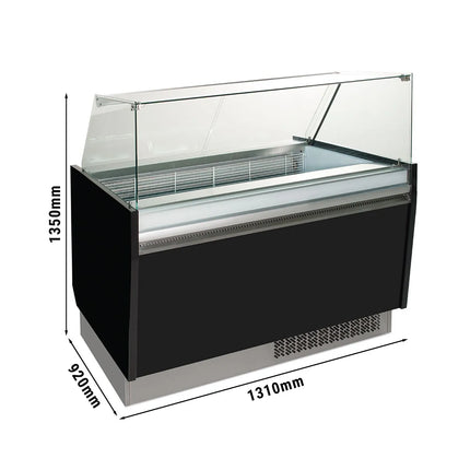GGM Gastro Tủ Trưng Bày Kem LIAM - 1310mm - Làm Lạnh Tĩnh - Đèn LED - Cho 10 Khay Napoli 5L - Đen