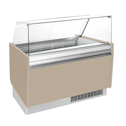 GGM Gastro Tủ Trưng Bày Kem LIAM - 1310mm - Làm Lạnh Tĩnh - Đèn LED - Cho 10 Khay Napoli 5L - Be