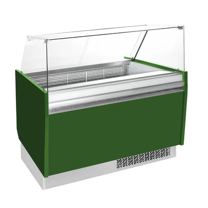 GGM Gastro Tủ Trưng Bày Kem LIAM - 1310mm - Làm Lạnh Tĩnh - Đèn LED - Cho 10 Khay Napoli 5L - Xanh Lá