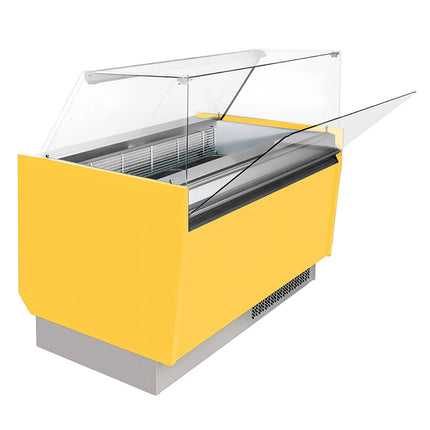 GGM Gastro Tủ Trưng Bày Kem LIAM - 1310mm - Làm Lạnh Tĩnh - Đèn LED - Cho 10 Khay Napoli 5L - Vàng