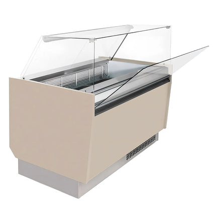 GGM Gastro Tủ Trưng Bày Kem LIAM - 1310mm - Làm Lạnh Tĩnh - Đèn LED - Cho 10 Khay Napoli 5L - Be