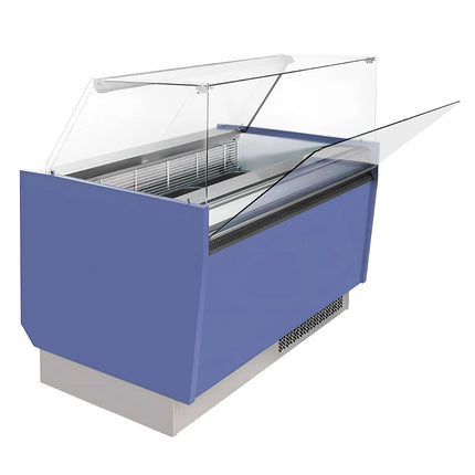 GGM Gastro Tủ Trưng Bày Kem LIAM - 1310mm - Làm Lạnh Tĩnh - Đèn LED - Cho 10 Khay Napoli 5L - Xanh Dương