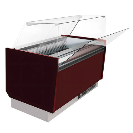 GGM Gastro Tủ Trưng Bày Kem LIAM - 1310mm - Làm Lạnh Tĩnh - Đèn LED - Cho 10+10 Khay Napoli 5L - Đỏ Garnet