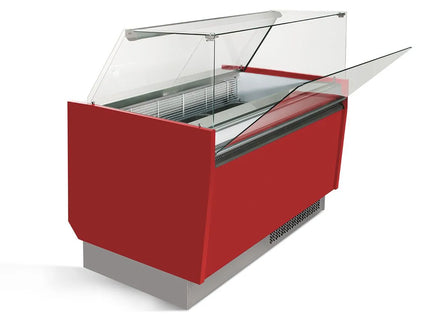 GGM Gastro Tủ Trưng Bày Kem LIAM - 1560mm - Đèn LED - Cho 13 Khay Napoli 5L - Làm Lạnh Tĩnh - Đỏ