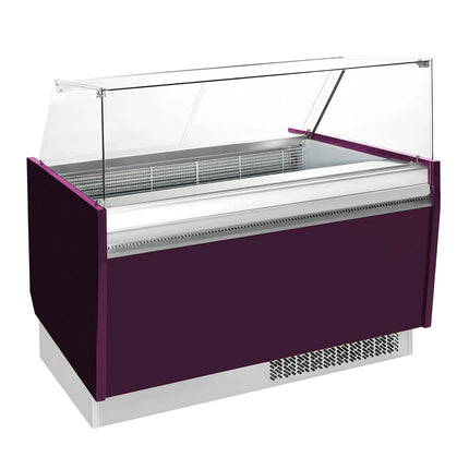 GGM Gastro Tủ Trưng Bày Kem LIAM - 1560mm - Làm Lạnh Tĩnh - Đèn LED - Cho 13 Khay Napoli 5L - Tím