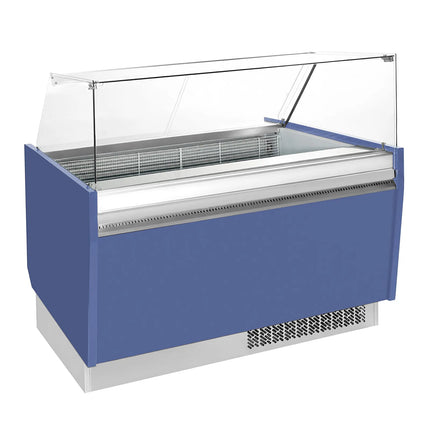 GGM Gastro Tủ Trưng Bày Kem LIAM - 1560mm - Làm Lạnh Tĩnh - Đèn LED - Cho 13 Khay Napoli 5L - Xanh Dương