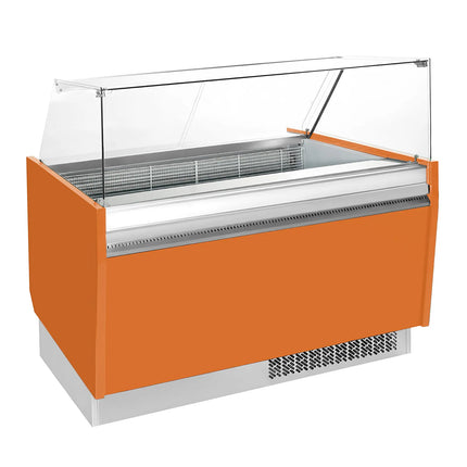 GGM Gastro Tủ Trưng Bày Kem LIAM - 1560mm - Làm Lạnh Tĩnh - Đèn LED - Cho 13 Khay Napoli 5L - Cam