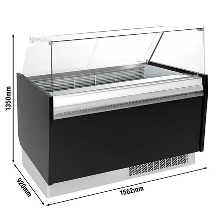 GGM Gastro Tủ Trưng Bày Kem LIAM - 1560mm - Làm Lạnh Tĩnh - Đèn LED - Cho 13+13 Khay Napoli 5L - Đen