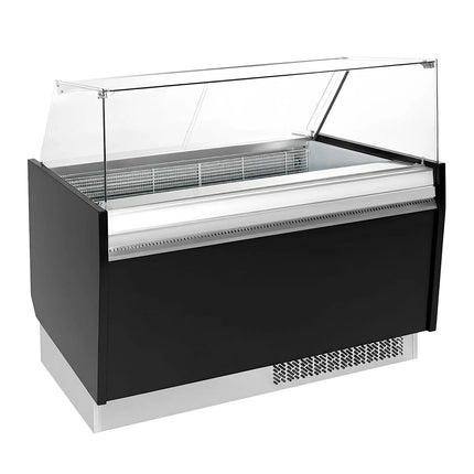 GGM Gastro Tủ Trưng Bày Kem LIAM - 1560mm - Làm Lạnh Tĩnh - Đèn LED - Cho 13+13 Khay Napoli 5L - Đen